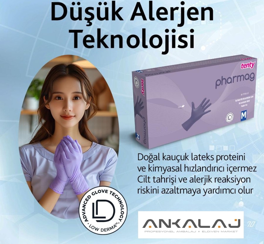 Nitril Pudrasız Muayene Eldiveni Pharmag 100'lü 20 Paket